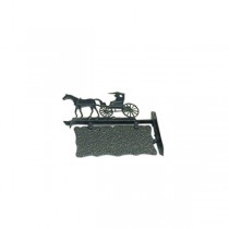 Geveldecoratie Nostalgisch Klassiek Naambord Paard & Wagen aluminium - 39 cm